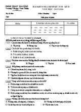 Đề kiểm tra định kì học kì II Khoa học lớp 4 - Năm học 2015-2016 - Trường Tiểu học Toàn Thắng